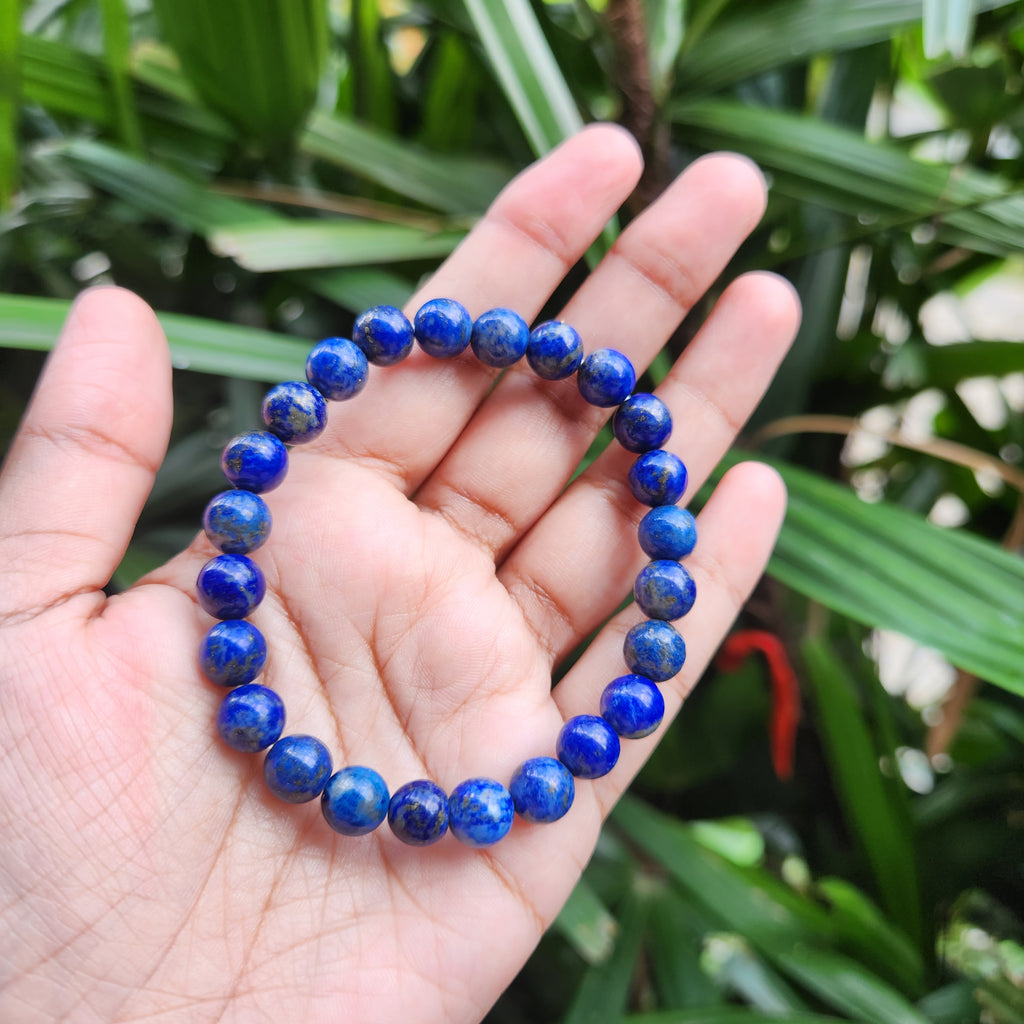 Blue Lapis Lazuli & Sodalite Gemstones Beaded Bracelet, Cool Unique Jewelry Gift, Hypoallergenic SS 935 Artsy Spiral Wire Links, order Made in USA