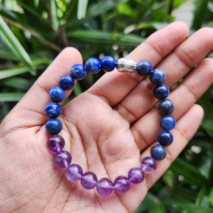 Rudraksha and Lapis Lazuli Combination Bracelet – Surplus Factory
