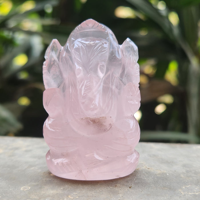 Rose Quartz Crystal Ganesha