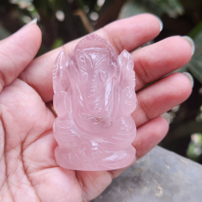 Rose Quartz Crystal Ganesha