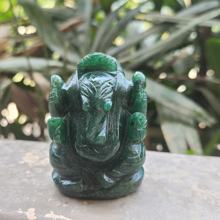 Green Jade Ganesha for Luck & Abundance