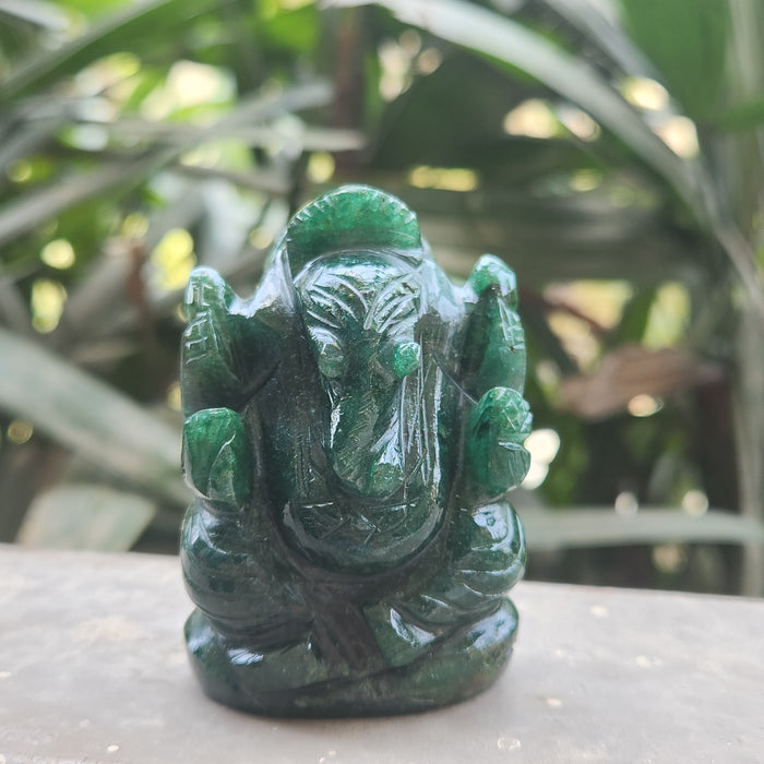 Green Jade Ganesha for Luck & Abundance