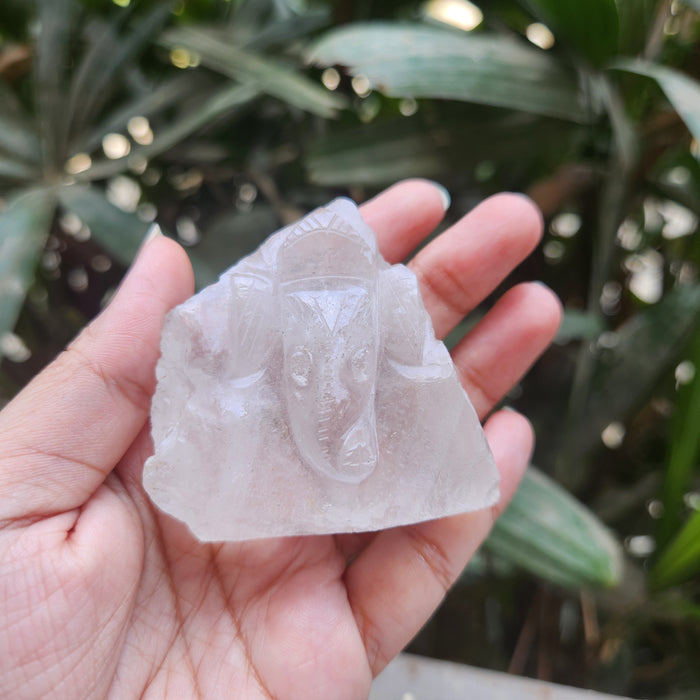 Raw Clear Quartz Crystal Ganesha Online