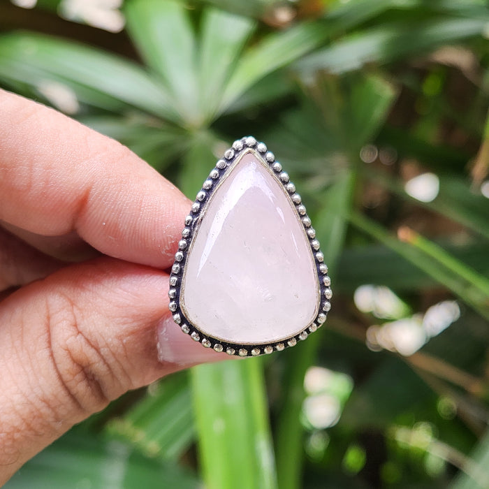 Certified Rose Quartz Adjustable Rings- R16