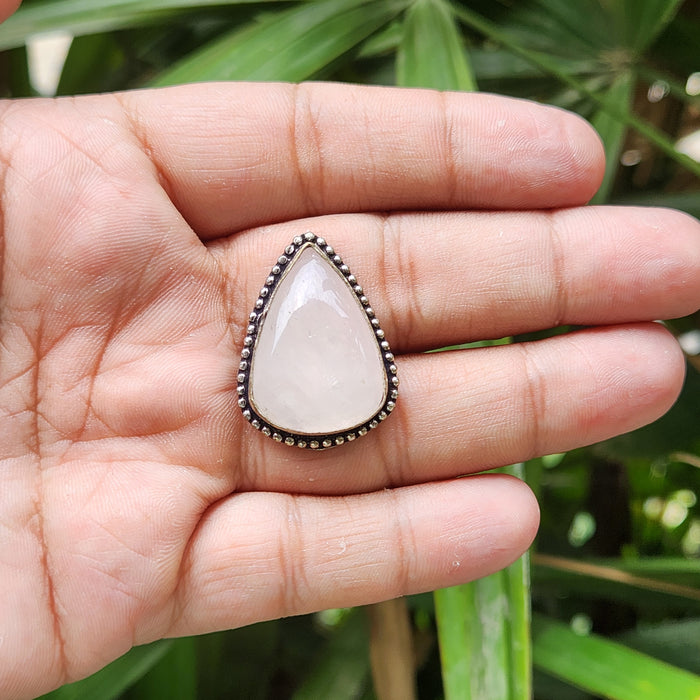 Certified Rose Quartz Adjustable Rings- R16