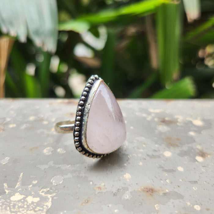 Certified Rose Quartz Adjustable Rings- R16