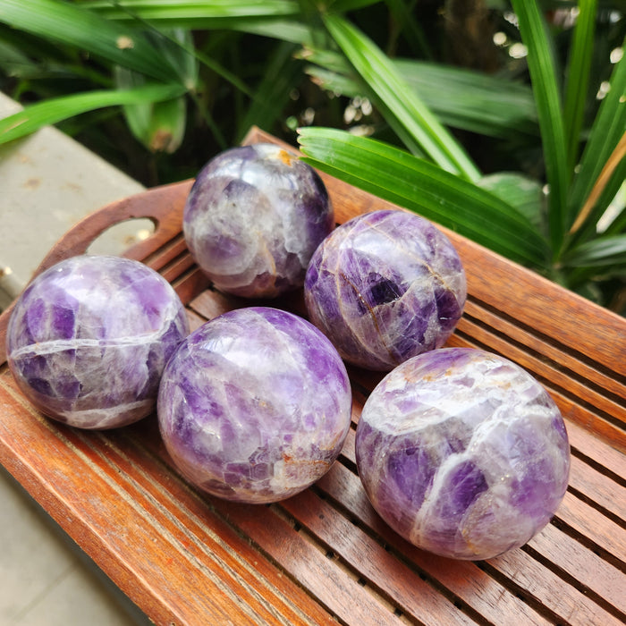 Amethyst Crystal Ball Sphere for Protection, Purification and Spirituality with complimentary stand