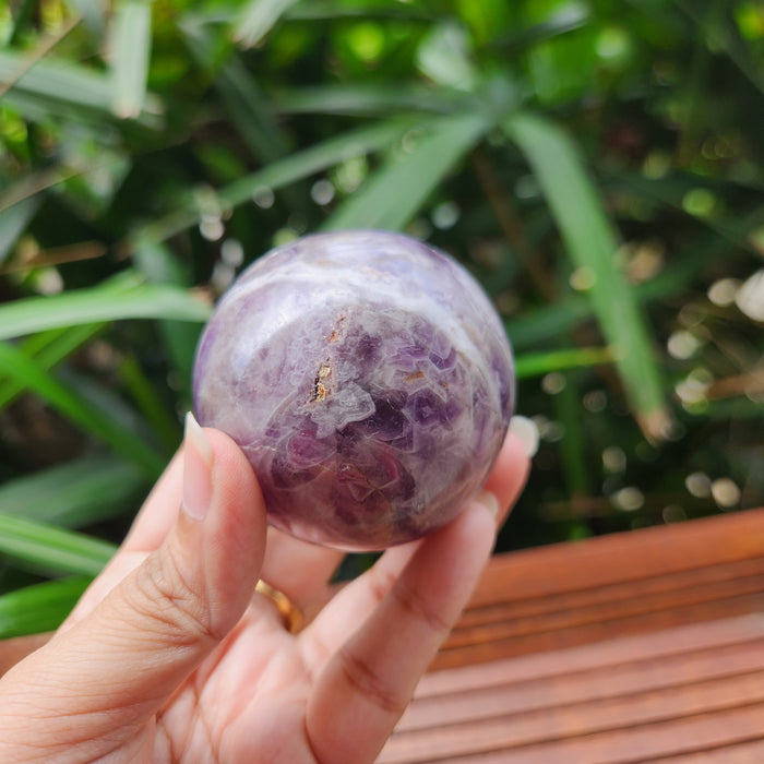 Amethyst Crystal Ball Sphere for Protection, Purification and Spirituality with complimentary stand