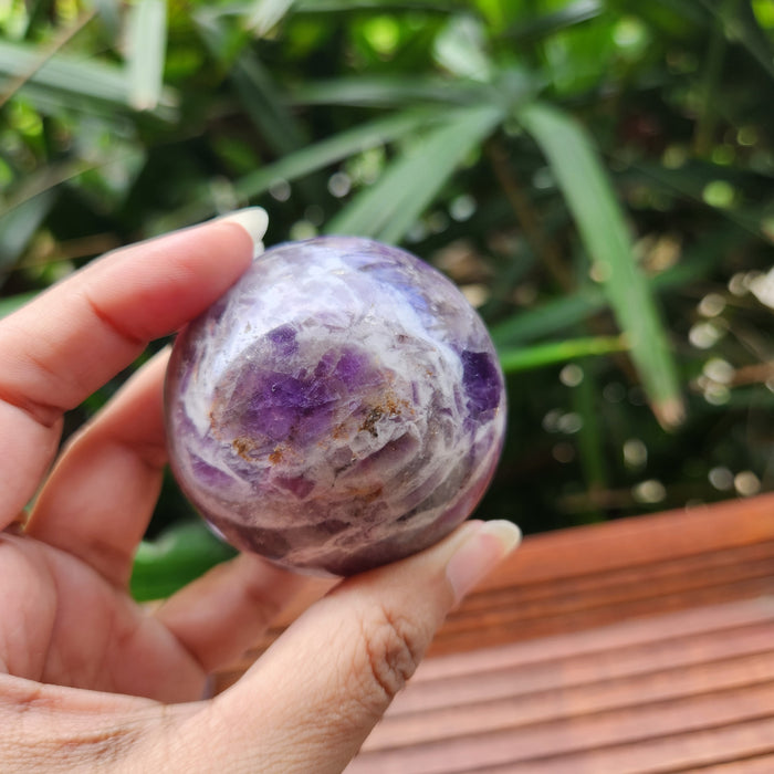 Amethyst Crystal Ball Sphere for Protection, Purification and Spirituality with complimentary stand