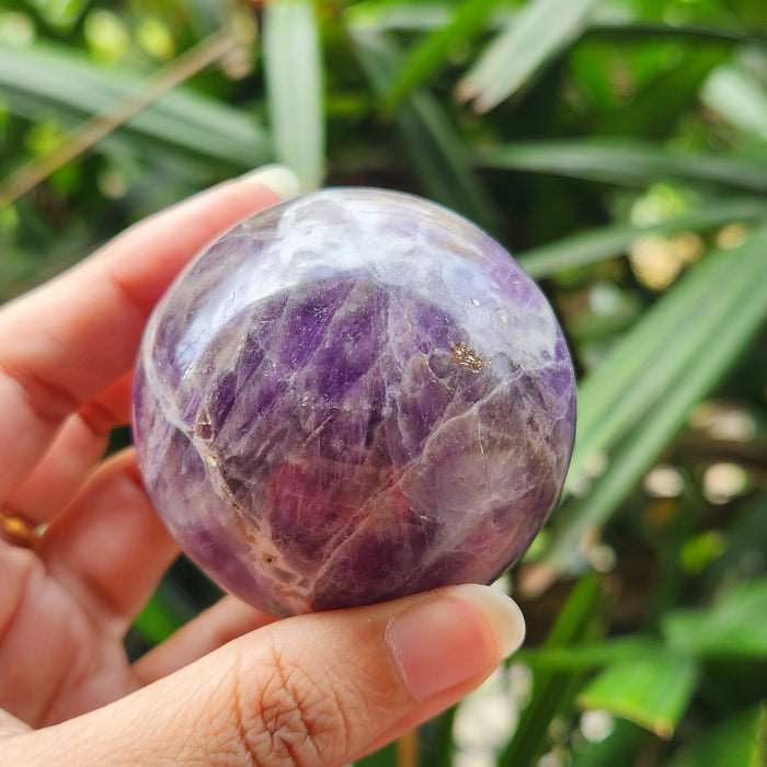 Amethyst Crystal Ball Sphere for Protection, Purification and Spirituality with complimentary stand