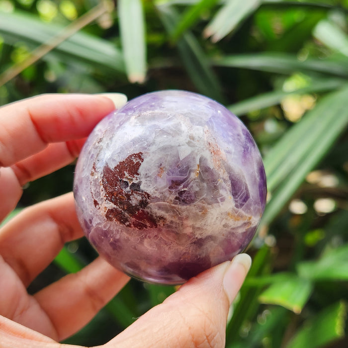 Amethyst Crystal Ball Sphere for Protection, Purification and Spirituality with complimentary stand