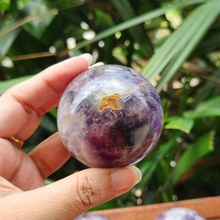 Amethyst Crystal Ball Sphere for Protection, Purification and Spirituality with complimentary stand