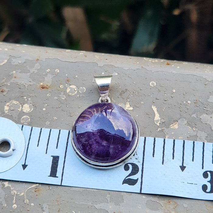 Certified Amethyst Round Pendant Online without Chain-2