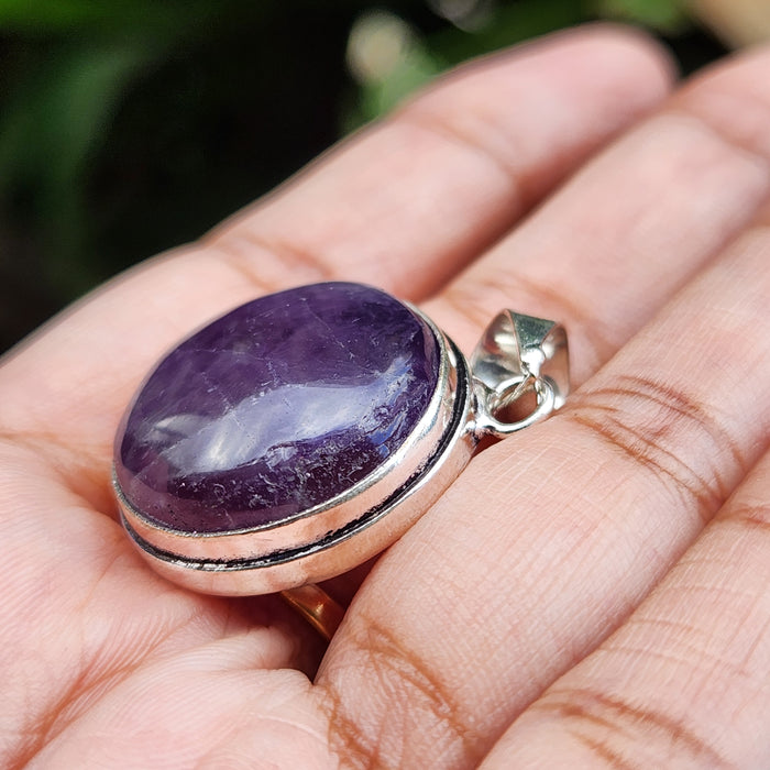 Certified Amethyst Round Pendant Online without Chain-3