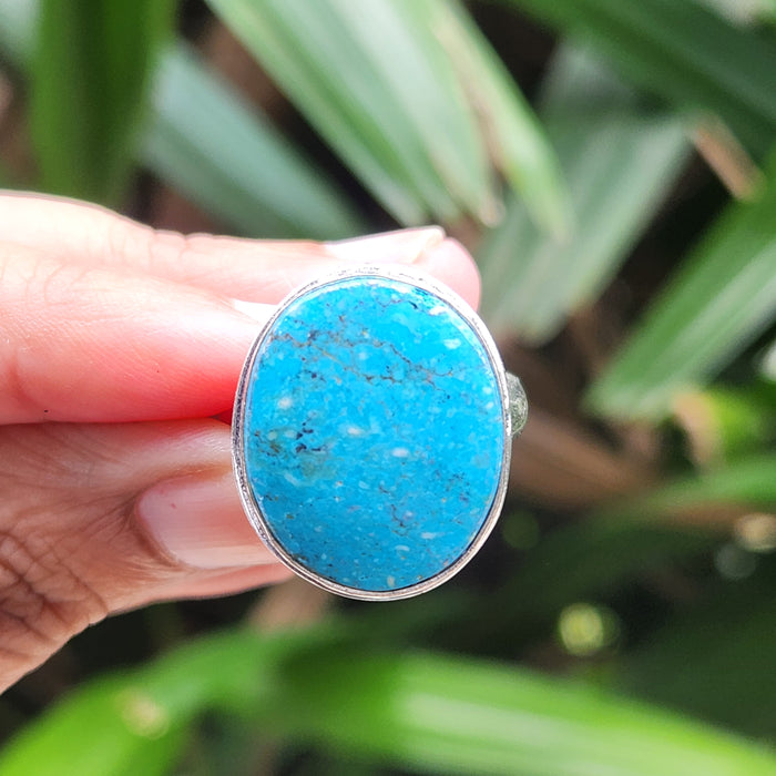 Certified Turquoise Firoza Adjustable Rings- R39