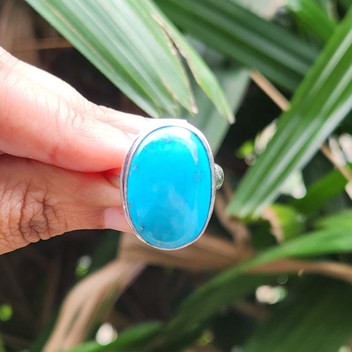 Certified Turquoise Firoza Adjustable Rings- R43