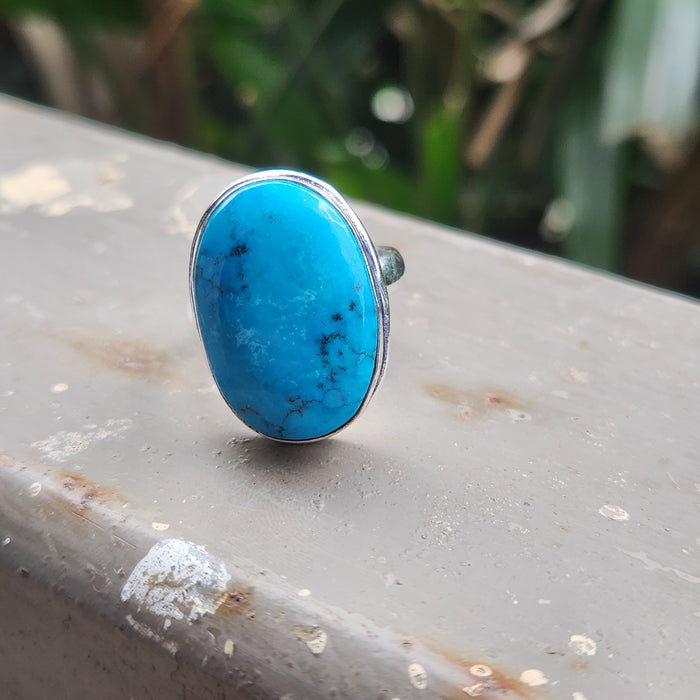 Certified Turquoise Firoza Adjustable Rings- R45