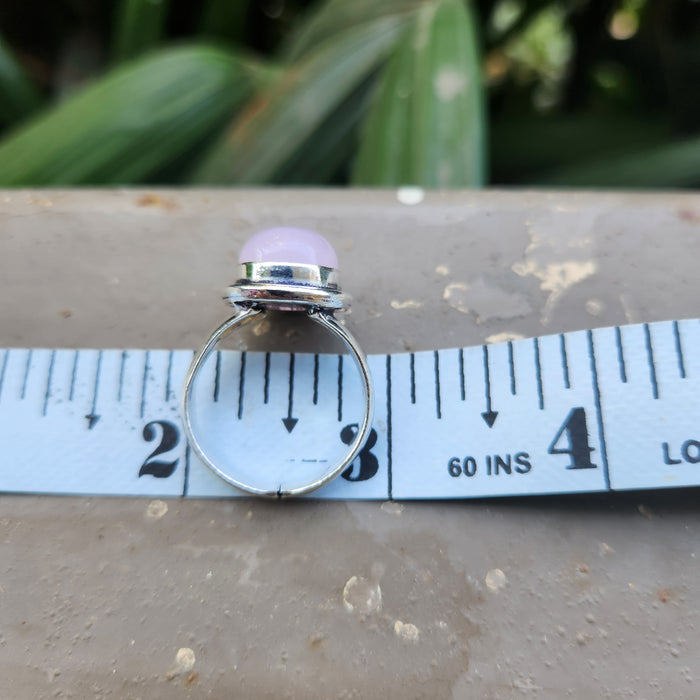 Certified Rose Quartz Adjustable Rings- Oval Shape