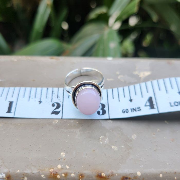 Certified Rose Quartz Adjustable Rings- Oval Shape