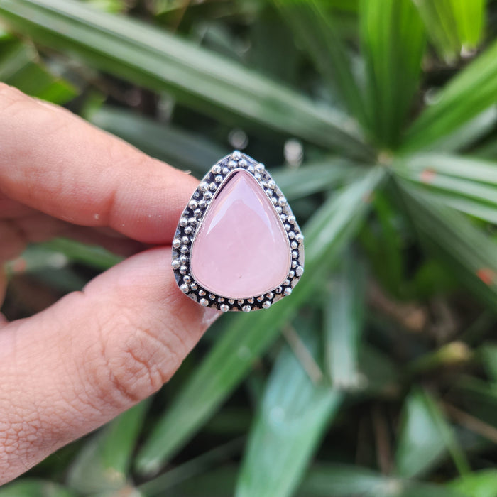 Certified Rose Quartz Adjustable Rings- R26