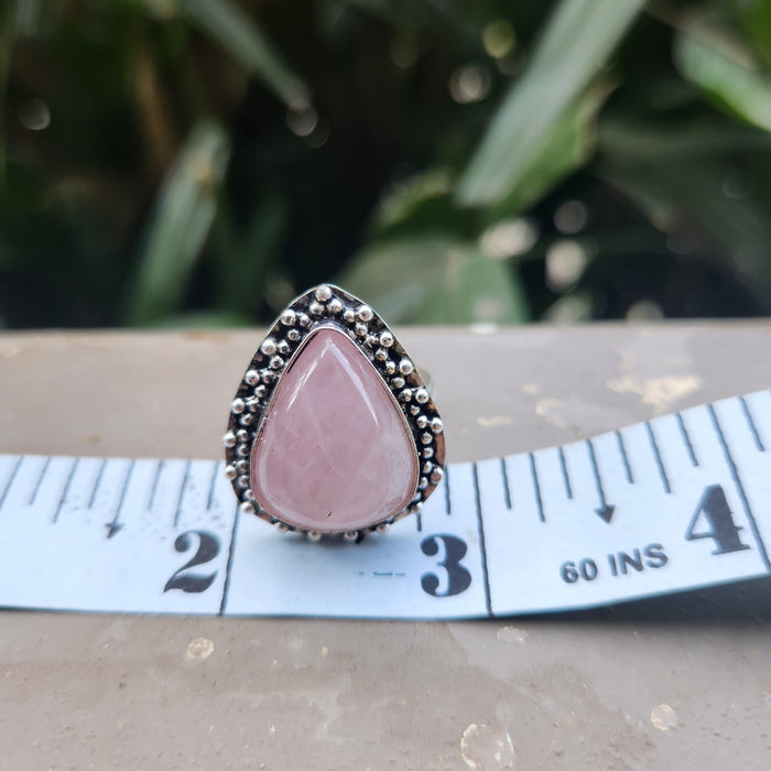 Certified Rose Quartz Adjustable Rings- R26