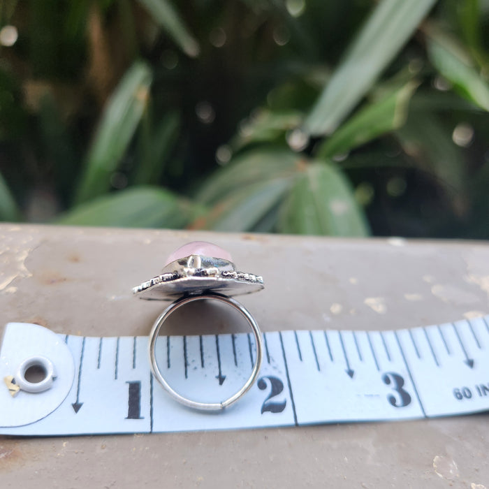 Certified Rose Quartz Adjustable Rings- R28