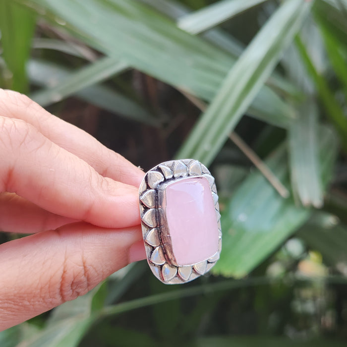 Certified Rose Quartz Adjustable Rings- R29