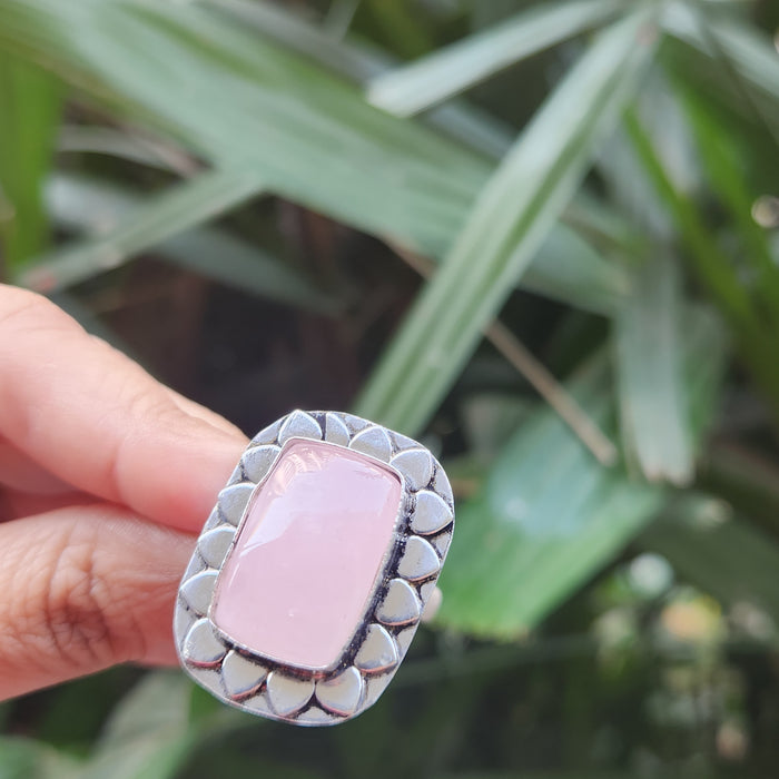 Certified Rose Quartz Adjustable Rings- R29