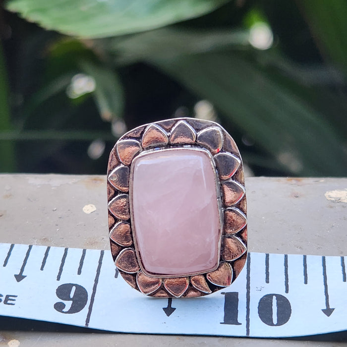 Certified Rose Quartz Adjustable Rings- R29