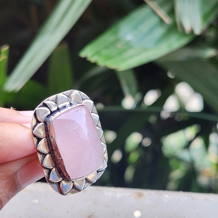 Certified Rose Quartz Adjustable Rings- R29