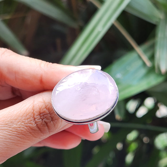 Certified Rose Quartz Adjustable Rings- R33