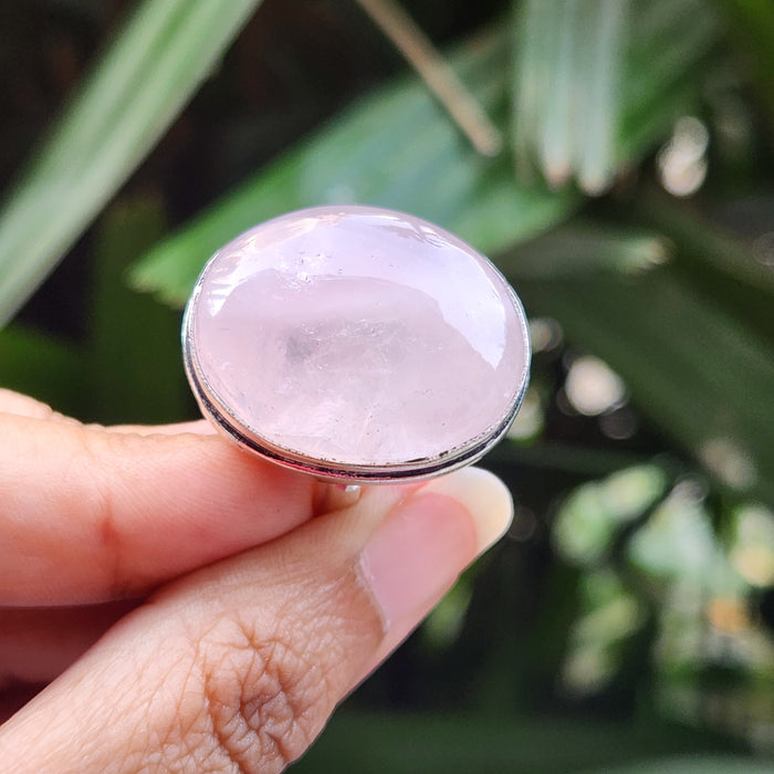 Certified Rose Quartz Adjustable Rings- R33