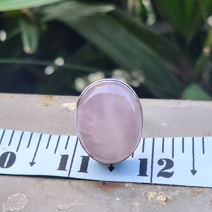 Certified Rose Quartz Adjustable Rings- R33