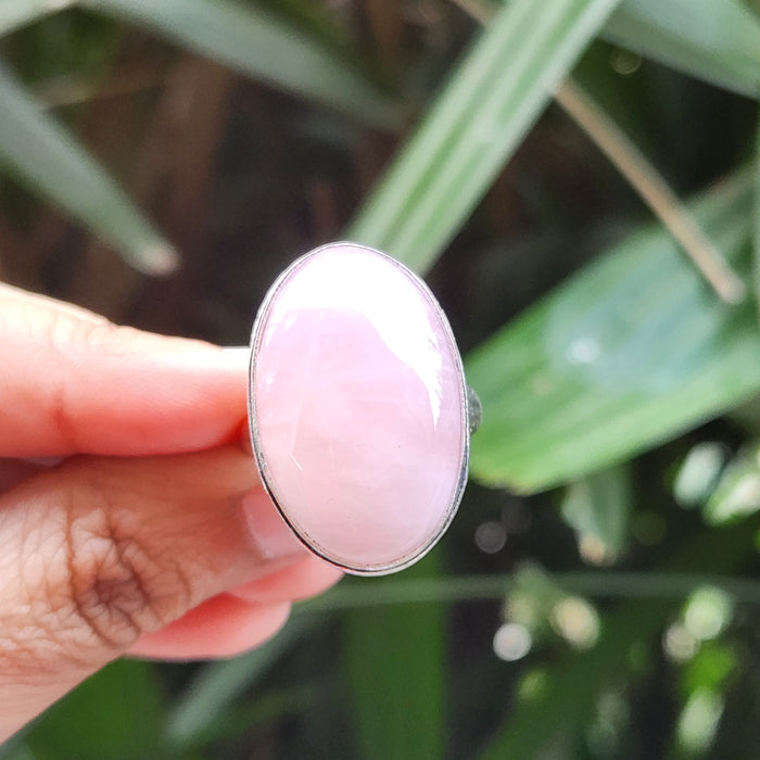 Certified Rose Quartz Adjustable Rings- R34