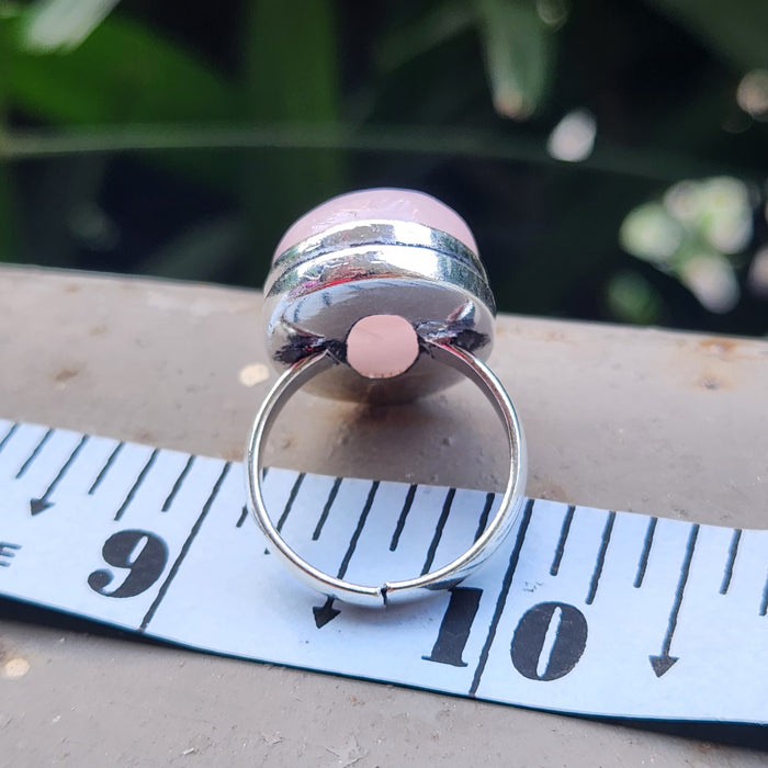 Certified Rose Quartz Adjustable Rings- R34