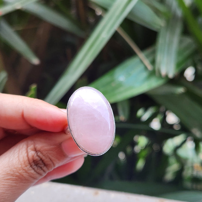 Certified Rose Quartz Adjustable Rings- R34