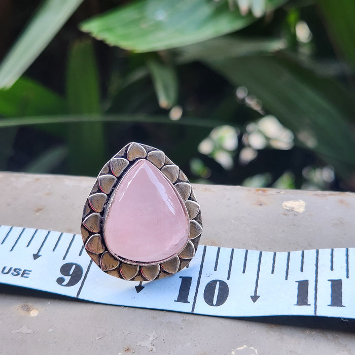 Certified Rose Quartz Adjustable Rings- R35