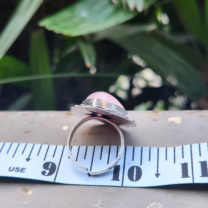 Certified Rose Quartz Adjustable Rings- R35