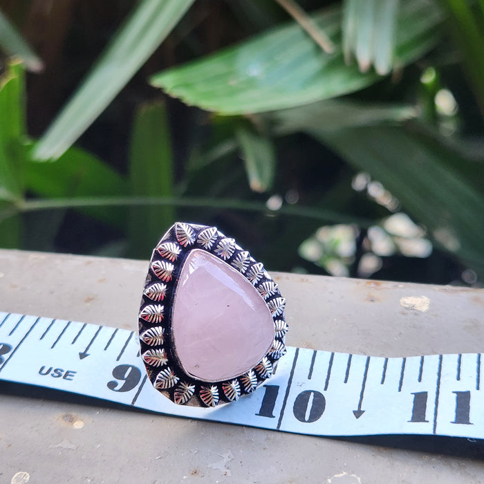 Certified Rose Quartz Adjustable Rings- R37