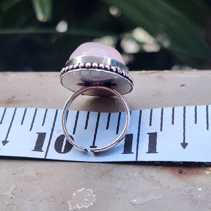 Certified Rose Quartz Adjustable Rings- R40