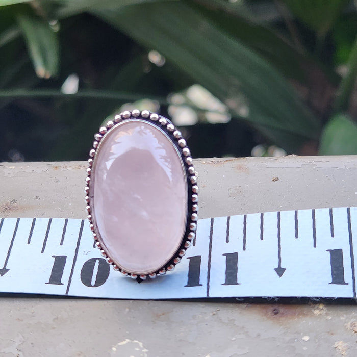 Certified Rose Quartz Adjustable Rings- R40