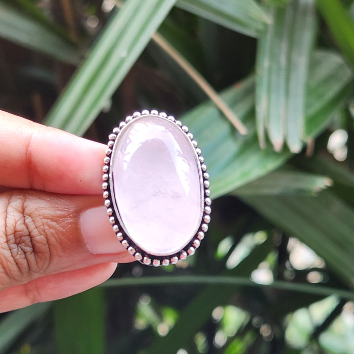 Certified Rose Quartz Adjustable Rings- R40