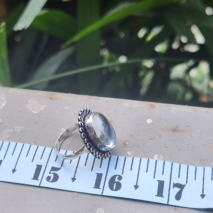 Certified Clear Quartz Adjustable Rings- R9