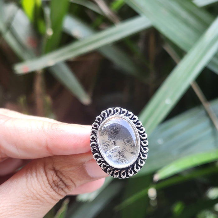 Certified Clear Quartz Adjustable Rings- R10