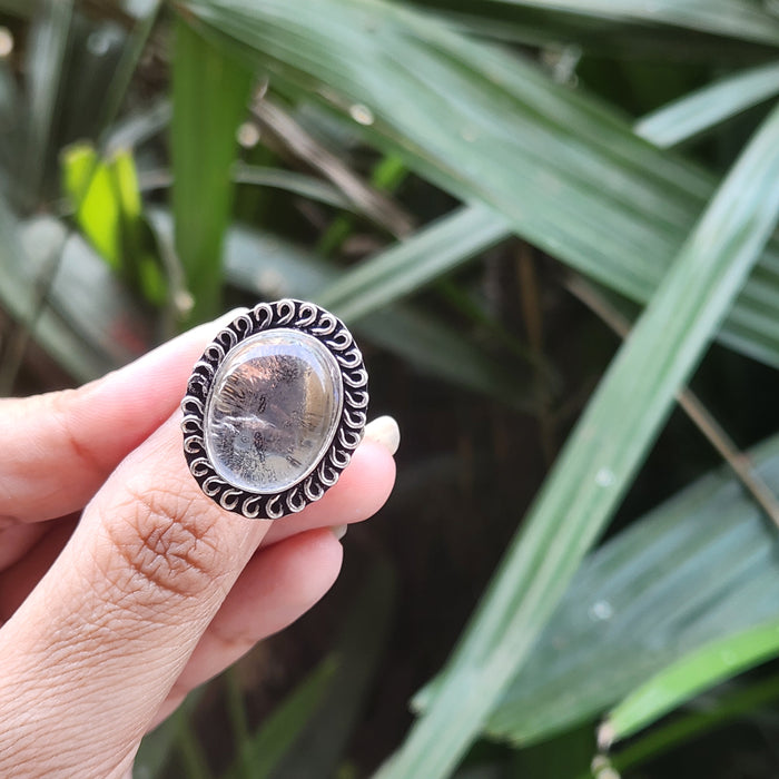 Certified Clear Quartz Adjustable Rings- R10