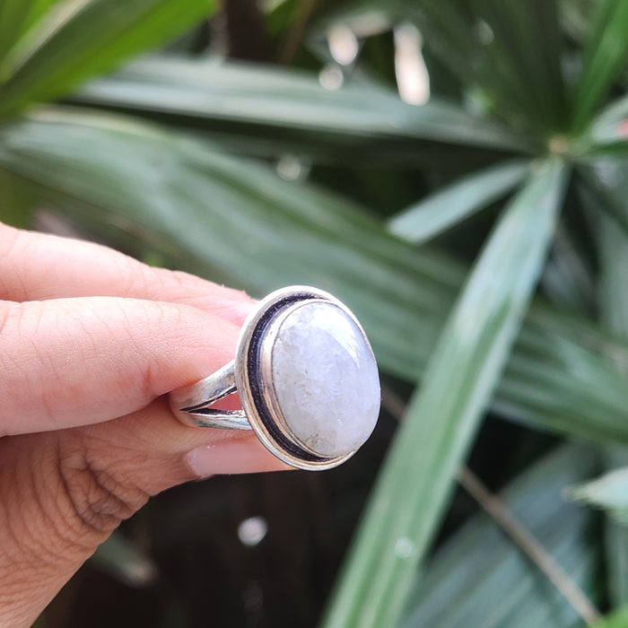 Certified Moonstone Adjustable Ring-R10