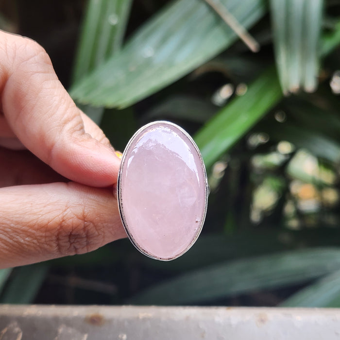 Certified Rose Quartz Adjustable Rings- R46