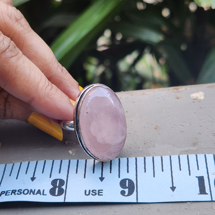 Certified Rose Quartz Adjustable Rings- R46