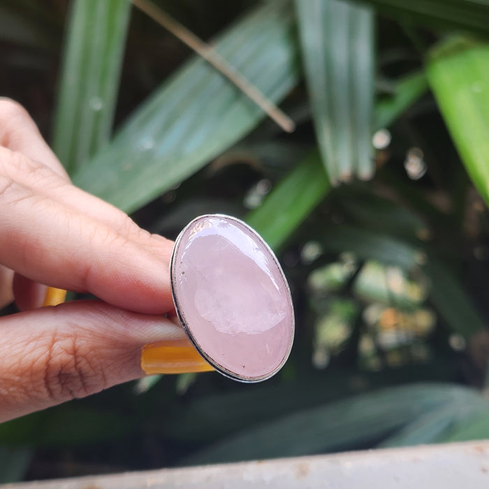 Certified Rose Quartz Adjustable Rings- R46