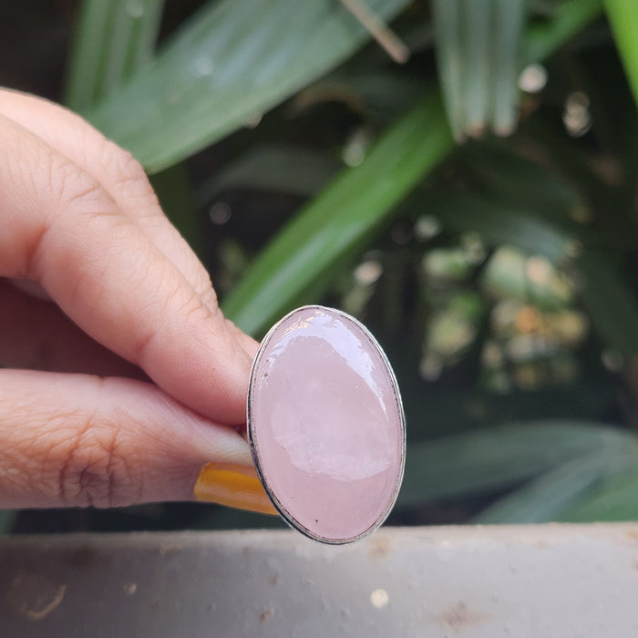 Certified Rose Quartz Adjustable Rings- R46